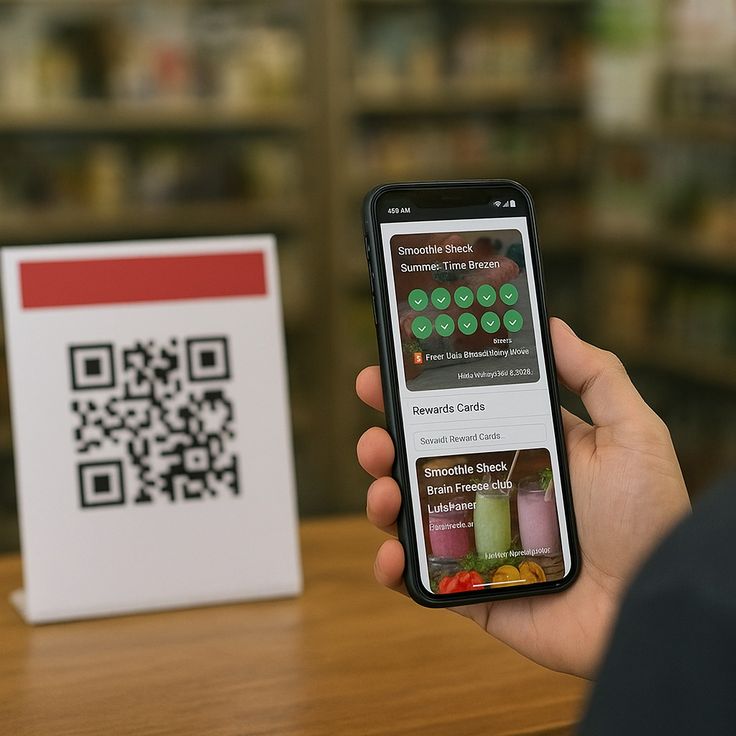 Cliente usando QR Code no caixa